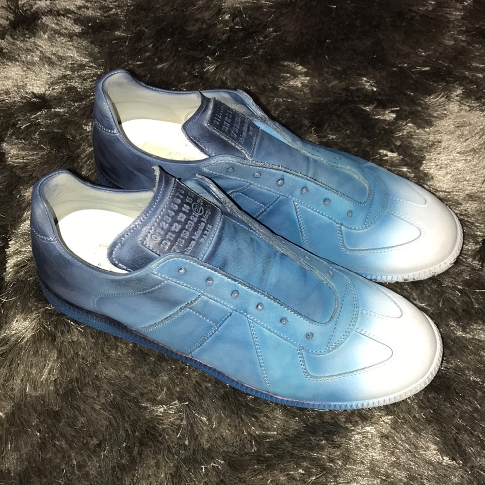 Margiela low top blue ombré sneakers